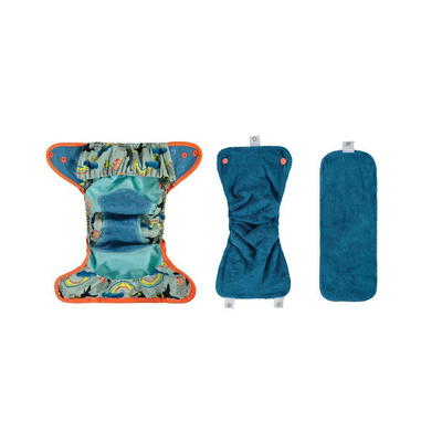 Pop-in Single Printed Reusable Popper Nappy +bamboo - Up In The Trees Collection - Close Parent