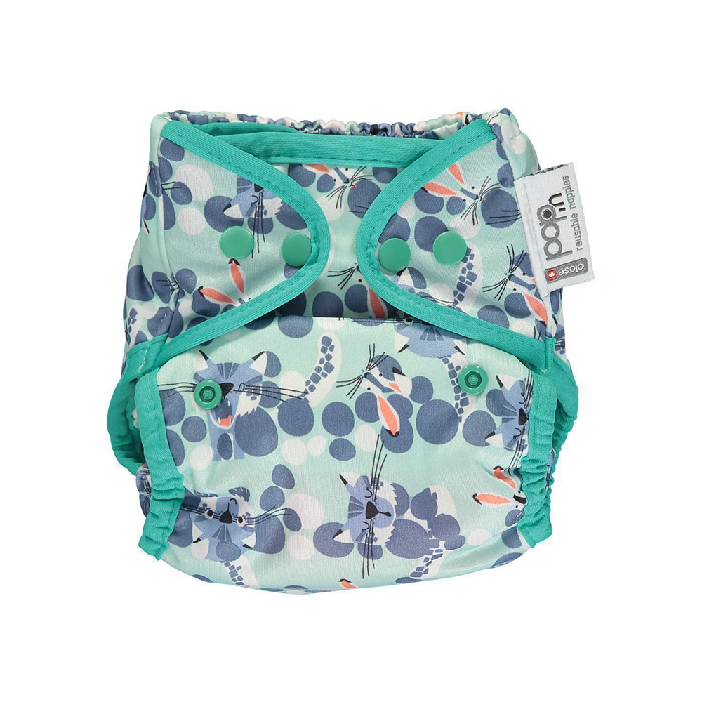 Reusable Nappy Popper Cover - Endangered Winter Collection - Close Parent