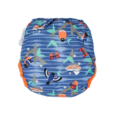 Pop-in Single Printed Reusable Popper Nappy +bamboo - Endangered Garden Collection - Close Parent