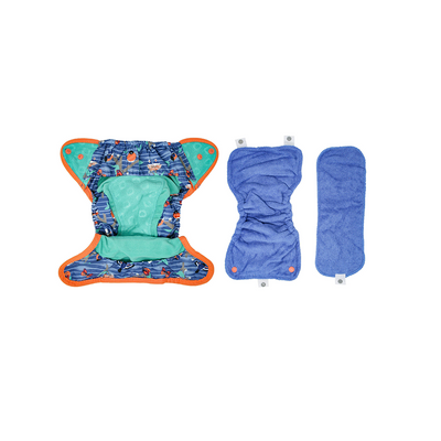 Pop-in Single Printed Reusable Popper Nappy +bamboo - Endangered Garden Collection - Close Parent